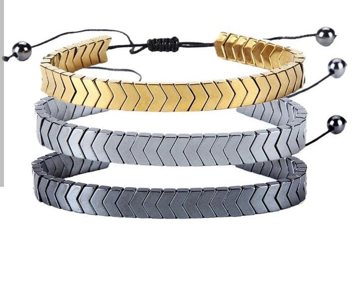Premium Hematite Bracelet for Boys | Adjustable Arrow Bracelet