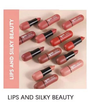 6-Color Matte Lipstick: Velvet Lip Color, Smooth, Waterproof, Long-Lasting Color Lip Makeup