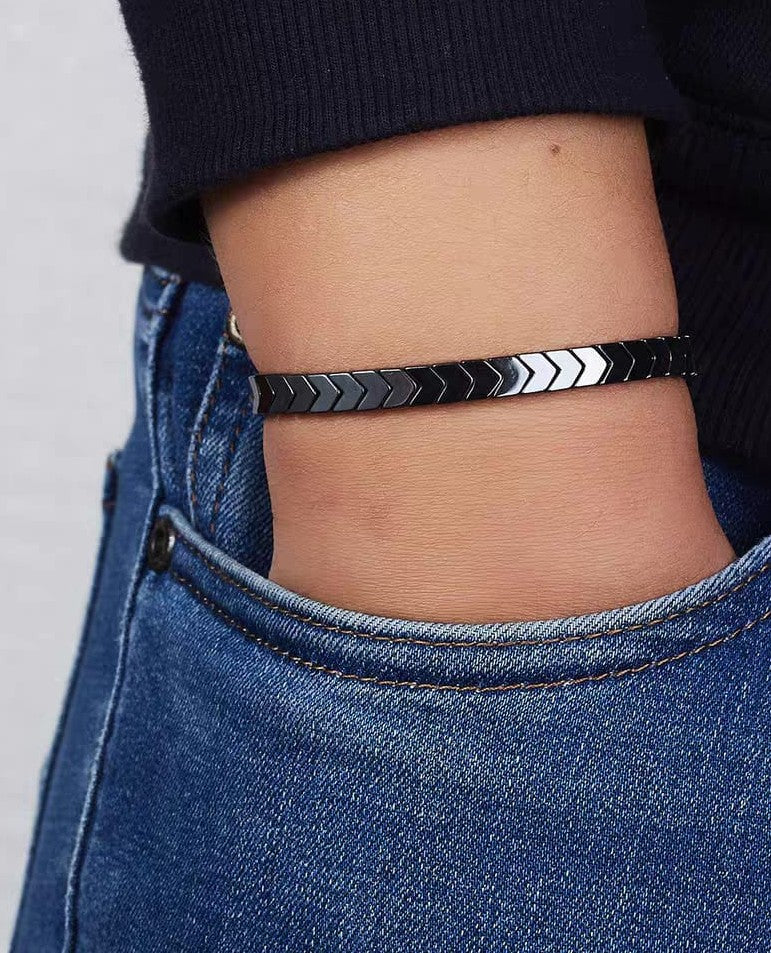Premium Hematite Bracelet for Boys | Adjustable Arrow Bracelet