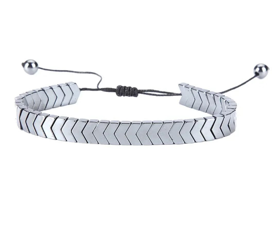 Premium Hematite Bracelet for Boys | Adjustable Arrow Bracelet